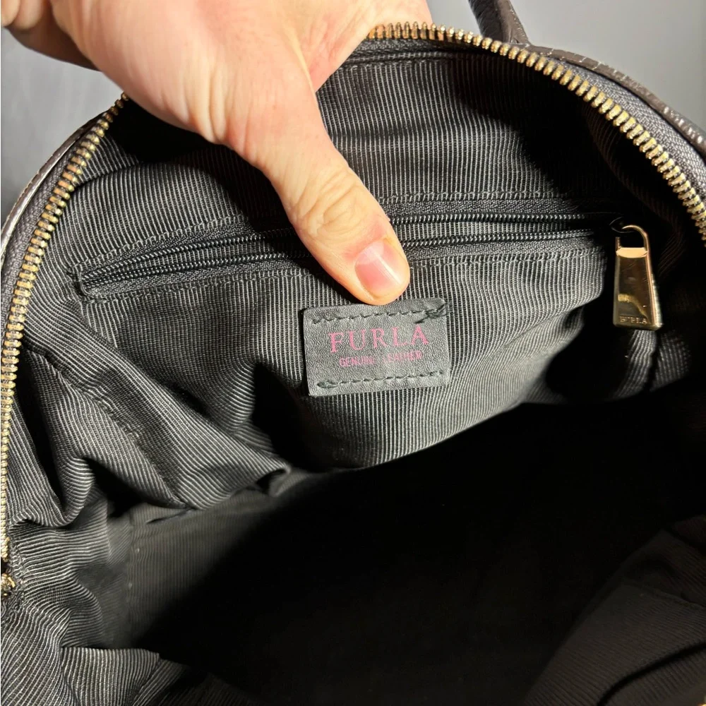 Furla Alba Pebbled Leather Satchel Crossbody Baby - Picture 10 of 10